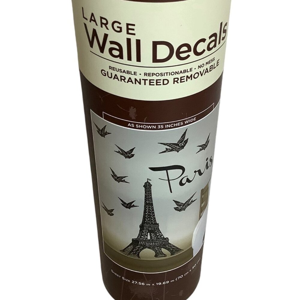 Large‎ Paris Eiffel Tower Wall Decals Reusable & Removable For Home Decor NEW